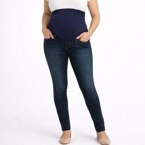 Dark Wash Maternity Skinny Jeans Indigo Blue Secret Fit Belly Size M/L